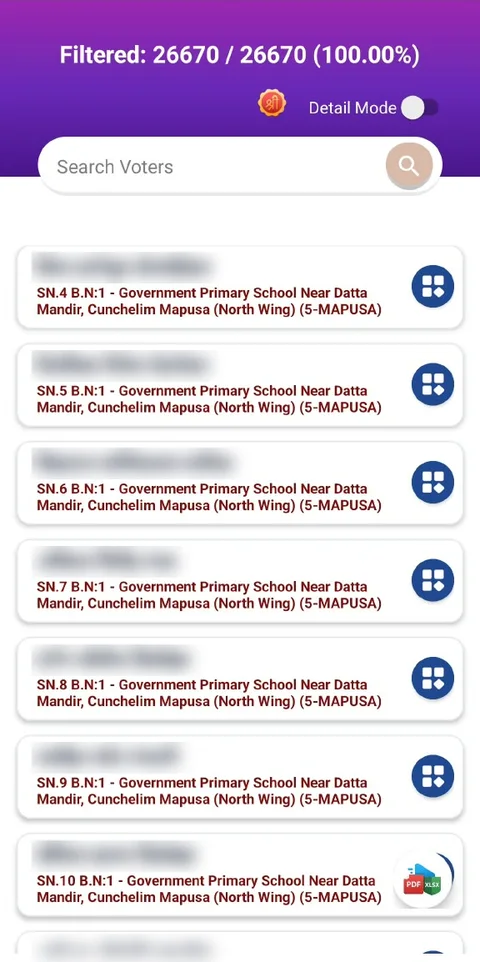 Election app voter list with booth-wise search across 26,000+ voters